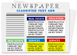 Newspaper Classified text ad